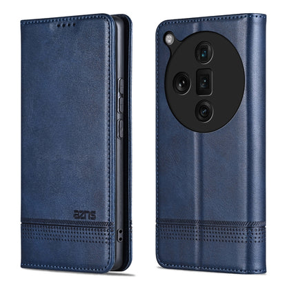 For OPPO Find X7 Ultra AZNS Magnetic Calf Texture Flip Leather Phone Case(Dark Blue) - Find X7 Ultra Cases by AZNS | Online Shopping UK | buy2fix