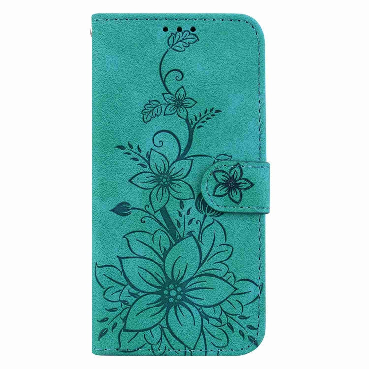 For OnePlus 11 Lily Embossed Leather Phone Case(Green) - OnePlus Cases by buy2fix | Online Shopping UK | buy2fix