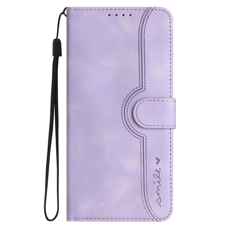 For iPhone SE 2024 Heart Pattern Skin Feel Leather Phone Case(Purple) - More iPhone Cases by buy2fix | Online Shopping UK | buy2fix