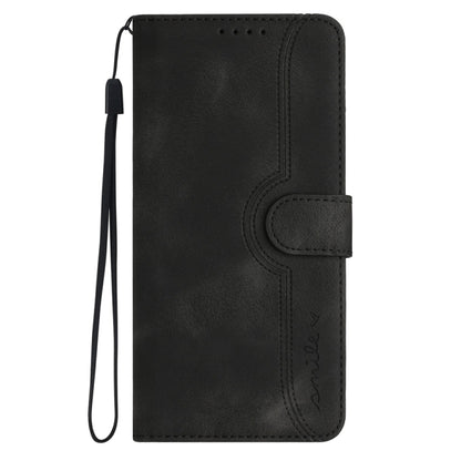 For Motorola Moto G Power 5G 2024 Heart Pattern Skin Feel Leather Phone Case(Black) - Motorola Cases by buy2fix | Online Shopping UK | buy2fix