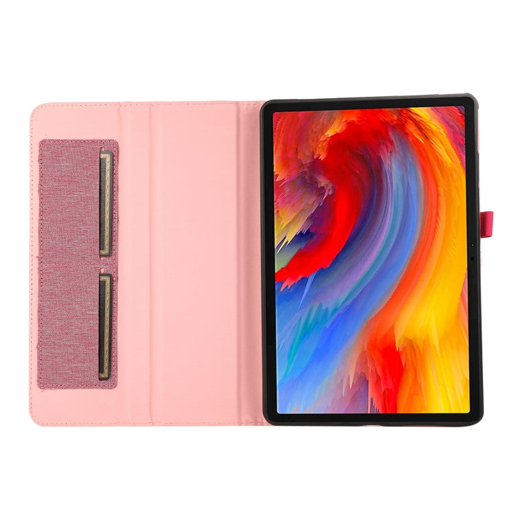 For Lenovo Tab M11 / Xiaoxin Pad 11 2024 Horizontal Flip TPU + Fabric PU Leather Tablet Case(Rose Red) - Lenovo by buy2fix | Online Shopping UK | buy2fix