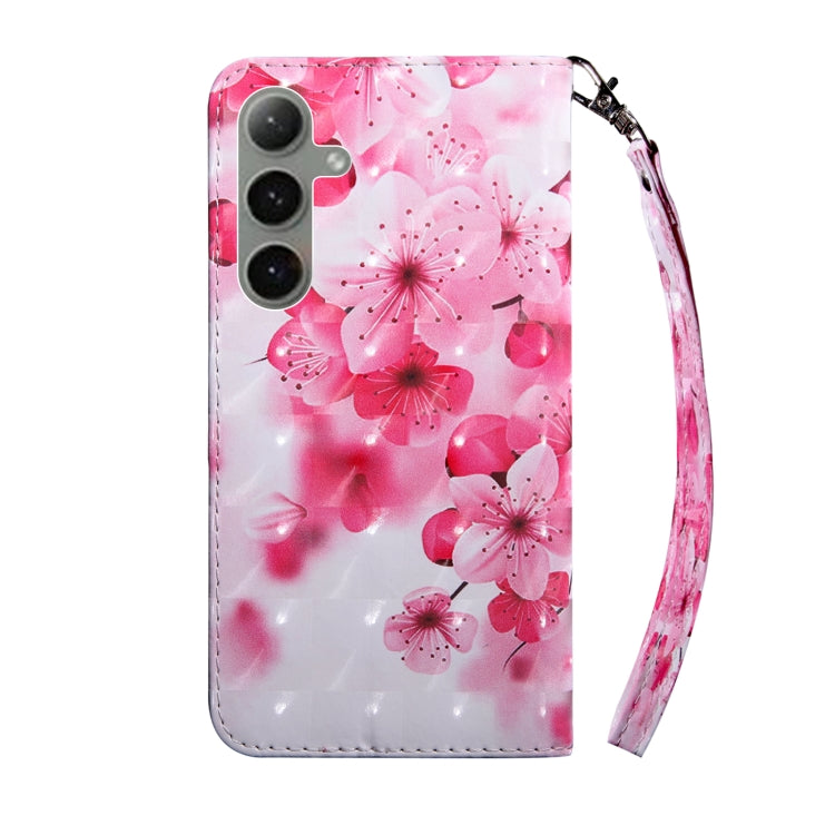 For Samsung Galaxy S24+ 5G 3D Painted Leather Phone Case(Red Flower) - Galaxy S24+ 5G Cases by buy2fix | Online Shopping UK | buy2fix