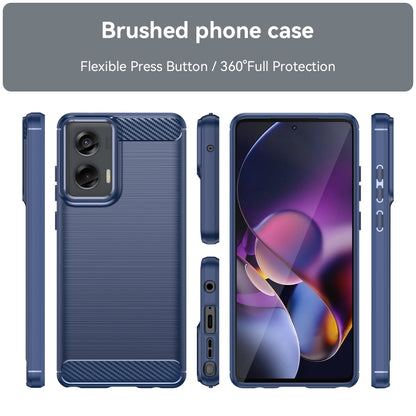 For Motorola Moto G Stylus 5G 2024 Brushed Texture Carbon Fiber TPU Phone Case(Blue) - Motorola Cases by buy2fix | Online Shopping UK | buy2fix