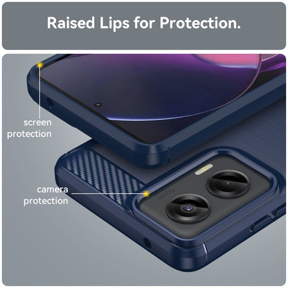 For Motorola Moto G Stylus 5G 2024 Brushed Texture Carbon Fiber TPU Phone Case(Blue) - Motorola Cases by buy2fix | Online Shopping UK | buy2fix