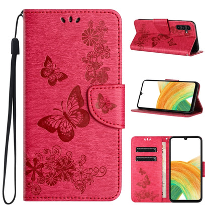 For Samsung Galaxy S24 5G Butterfly Embossed Flip Leather Phone Case(Pink) - Galaxy S24 5G Cases by buy2fix | Online Shopping UK | buy2fix