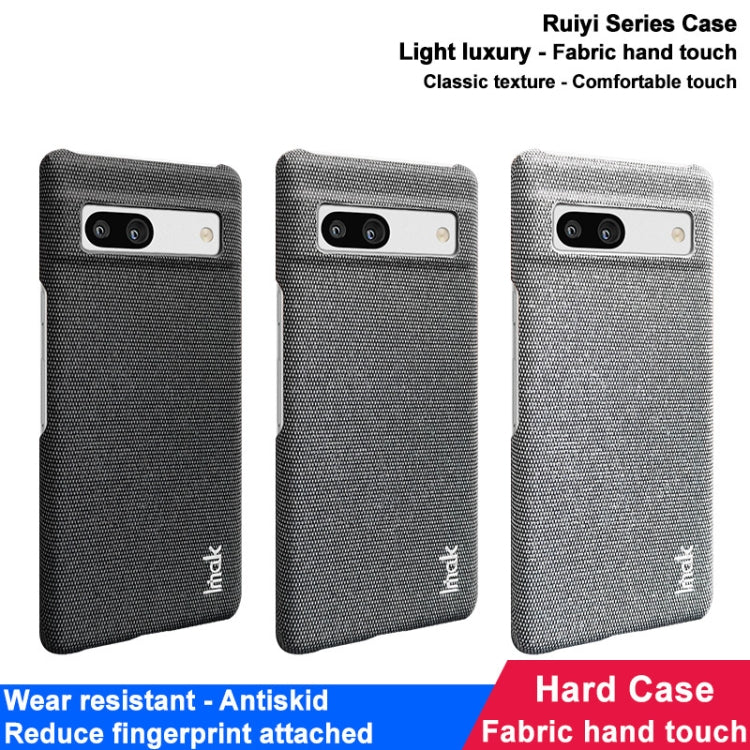 For Google Pixel 7a imak Ruiyi Series Cloth Texture PU + PC Phone Case(Light Grey) - Google Cases by imak | Online Shopping UK | buy2fix