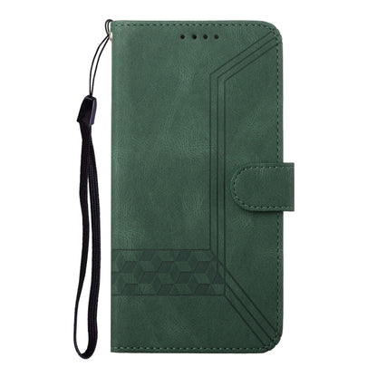 For Motorola Edge 5G 2024 Cubic Skin Feel Flip Leather Phone Case(Green) - Motorola Cases by buy2fix | Online Shopping UK | buy2fix