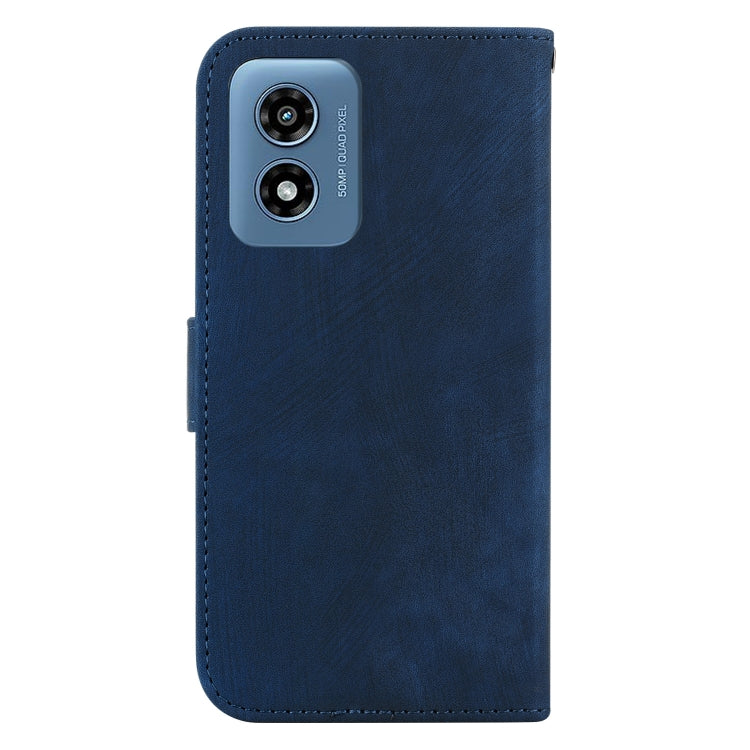 For Motorola Moto G Play 4G 2024 Little Tiger Embossed Leather Phone Case(Dark Blue) - Motorola Cases by buy2fix | Online Shopping UK | buy2fix