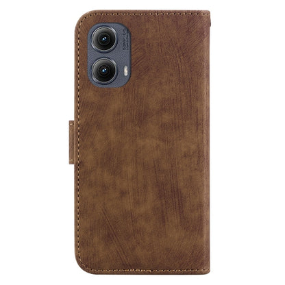 For Motorola Edge 2024 Little Tiger Embossed Leather Phone Case(Brown) - Motorola Cases by buy2fix | Online Shopping UK | buy2fix