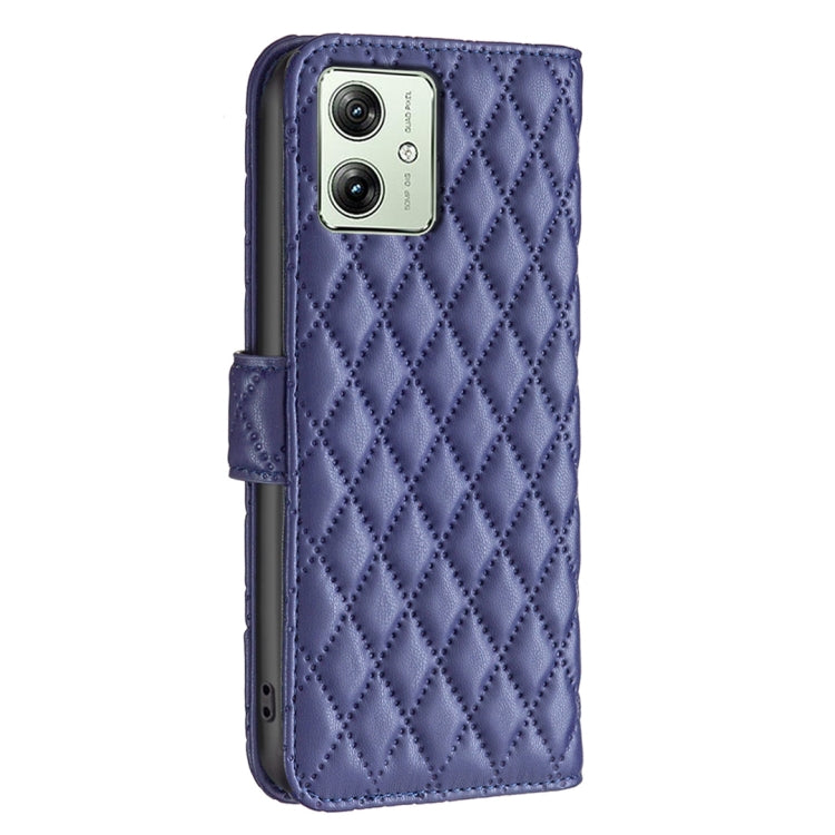 For Motorola Moto G54 5G EU Edition Diamond Lattice Wallet Flip Leather Phone Case(Blue) - Motorola Cases by buy2fix | Online Shopping UK | buy2fix