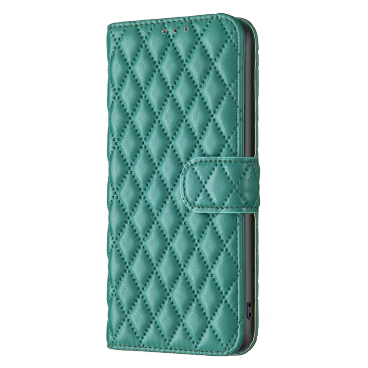 For Motorola Moto G84 Diamond Lattice Wallet Flip Leather Phone Case(Green) - Motorola Cases by buy2fix | Online Shopping UK | buy2fix