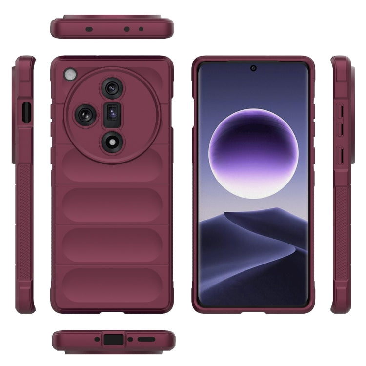 For OPPO Find X7 5G Magic Shield TPU + Flannel Phone Case(Wine Red) - OPPO Cases by buy2fix | Online Shopping UK | buy2fix