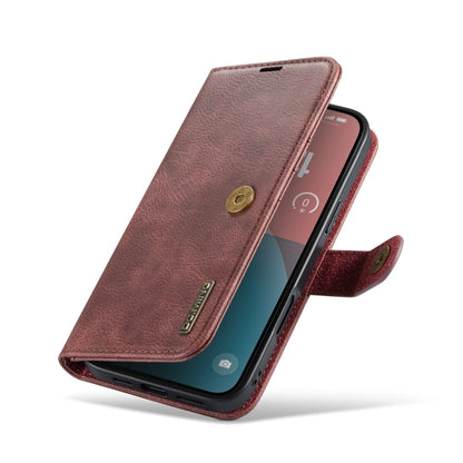 For iPhone 16 DG.MING Crazy Horse Texture Detachable Magnetic Leather Phone Case(Red) - iPhone 16 Cases by DG.MING | Online Shopping UK | buy2fix