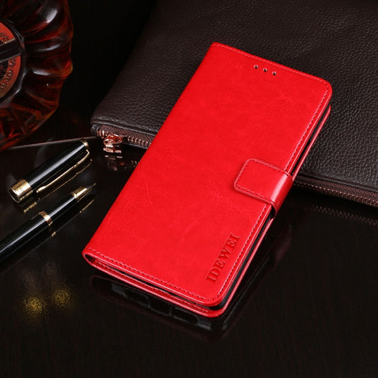 For Huawei Honor 9A idewei Crazy Horse Texture Horizontal Flip Leather Case with Holder & Card Slots & Wallet(Red) - Honor Cases by idewei | Online Shopping UK | buy2fix