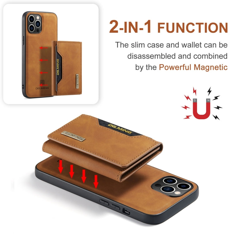 For iPhone 15 Pro Max DG.MING M2 Series 3-Fold Card Bag Wallet Leather Phone Case(Brown) - iPhone 15 Pro Max Cases by DG.MING | Online Shopping UK | buy2fix