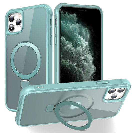 For iPhone 11 Pro Max MagSafe Magnetic Holder Phone Case(Lake Blue) - iPhone 11 Pro Max Cases by buy2fix | Online Shopping UK | buy2fix