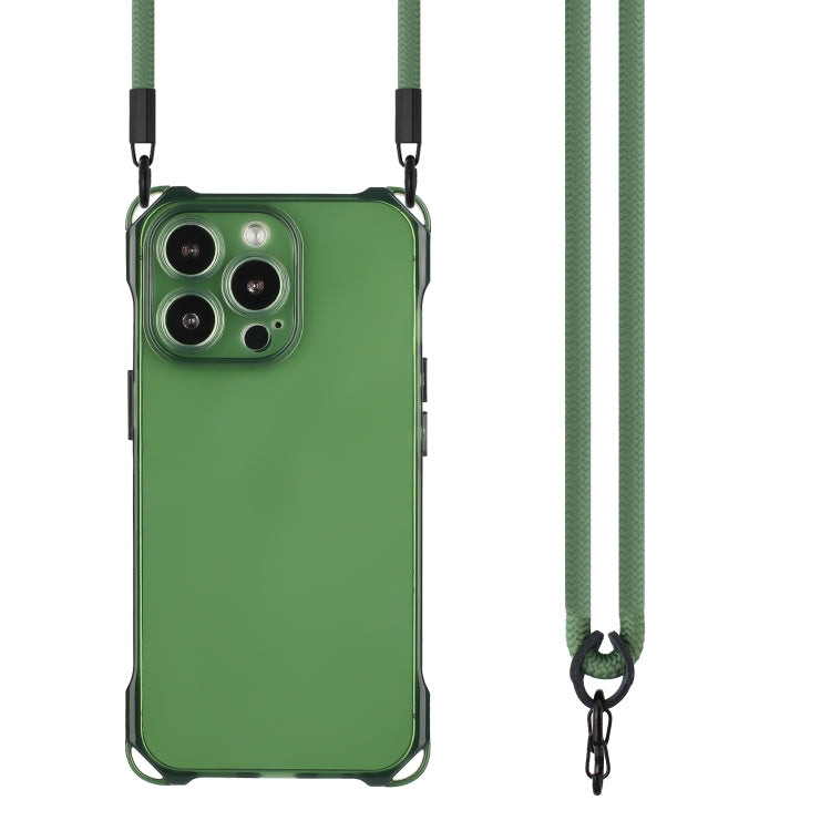 For iPhone 16 Pro Four-corner Shockproof TPU Phone Case with Lanyard(Green) - iPhone 16 Pro Cases by buy2fix | Online Shopping UK | buy2fix