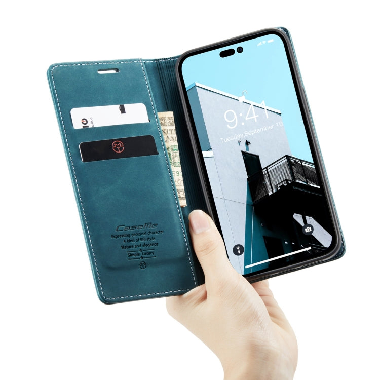 For iPhone 15 Pro CaseMe 013 Multifunctional Horizontal Flip Leather Phone Case(Blue) - iPhone 15 Pro Cases by CaseMe | Online Shopping UK | buy2fix