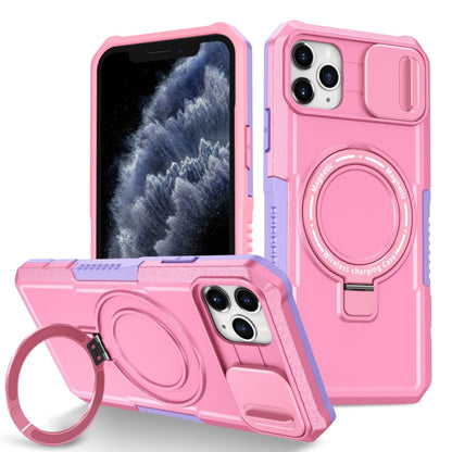 For iPhone 11 Pro Max Sliding Camshield Magsafe Holder TPU Hybrid PC Phone Case(Purple Pink) - iPhone 11 Pro Max Cases by buy2fix | Online Shopping UK | buy2fix