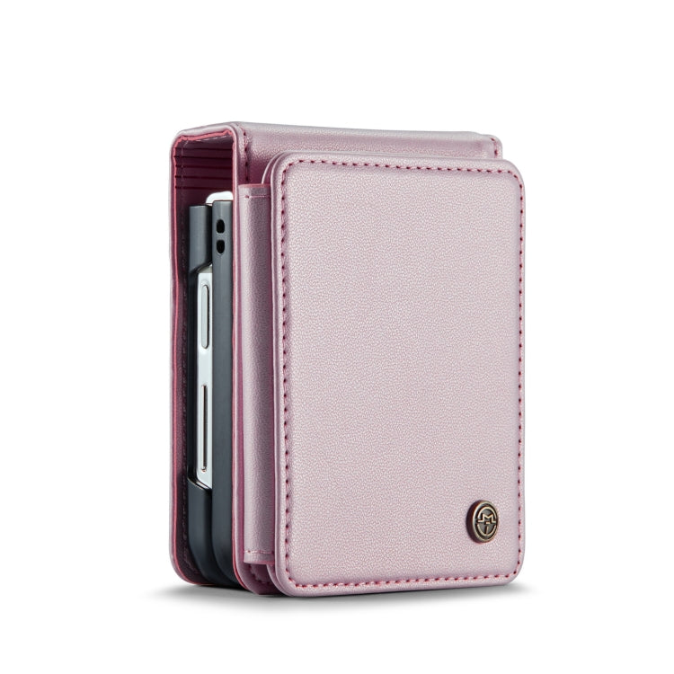 For Samsung Galaxy Z Flip4 5G CaseMe C22 PC+TPU Business Style RFID Anti-theft Leather Phone Case(Pink) - Galaxy Z Flip4 5G Cases by CaseMe | Online Shopping UK | buy2fix