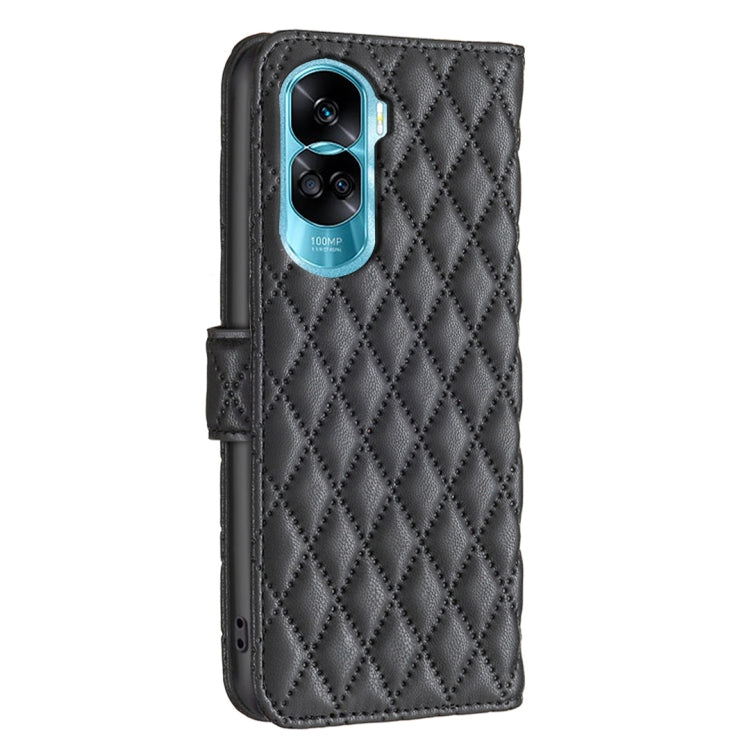 For Honor 90 Lite/X50i Diamond Lattice Wallet Flip Leather Phone Case(Black) - Honor Cases by buy2fix | Online Shopping UK | buy2fix