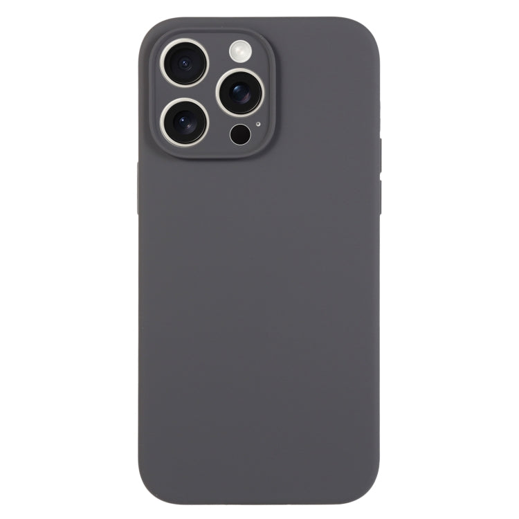 For iPhone 16 Pro Max Pure Color Liquid Silicone Fine Pore Phone Case(Charcoal Black) - iPhone 16 Pro Max Cases by buy2fix | Online Shopping UK | buy2fix