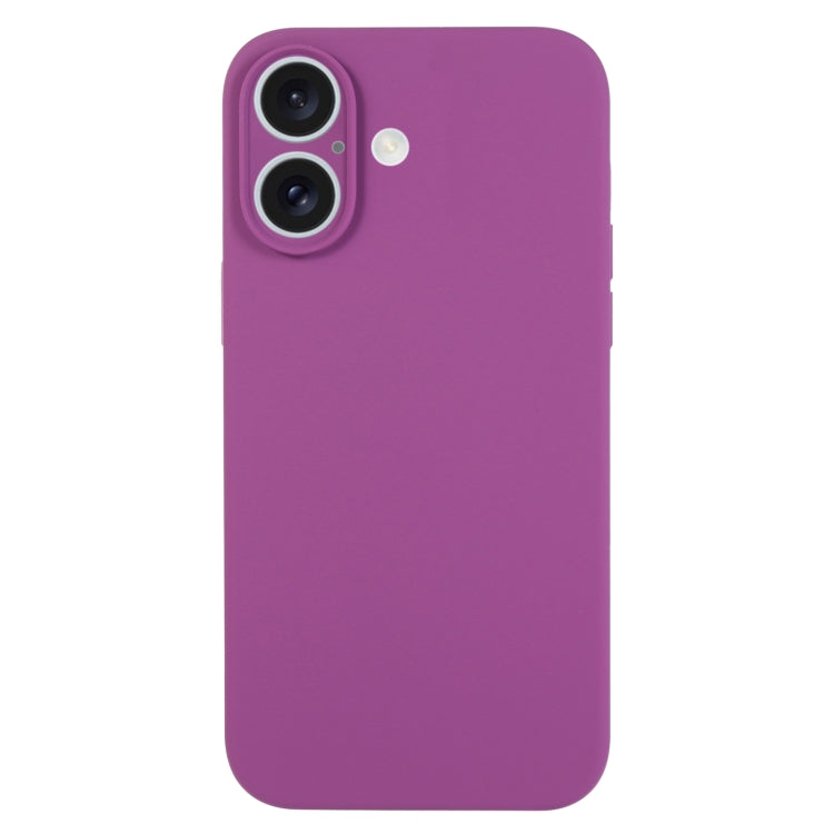 For iPhone 16 Pure Color Liquid Silicone Fine Pore Phone Case(Grape Purple) - iPhone 16 Cases by buy2fix | Online Shopping UK | buy2fix