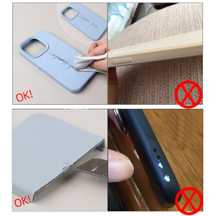 For iPhone 15 Pure Color Liquid Silicone Fine Pore Phone Case(Grey Blue) - iPhone 15 Cases by buy2fix | Online Shopping UK | buy2fix