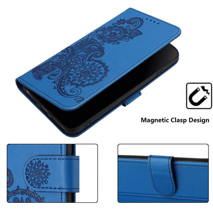 For Realme C53 Datura Flower Embossed Flip Leather Phone Case(Blue) - Realme Cases by buy2fix | Online Shopping UK | buy2fix