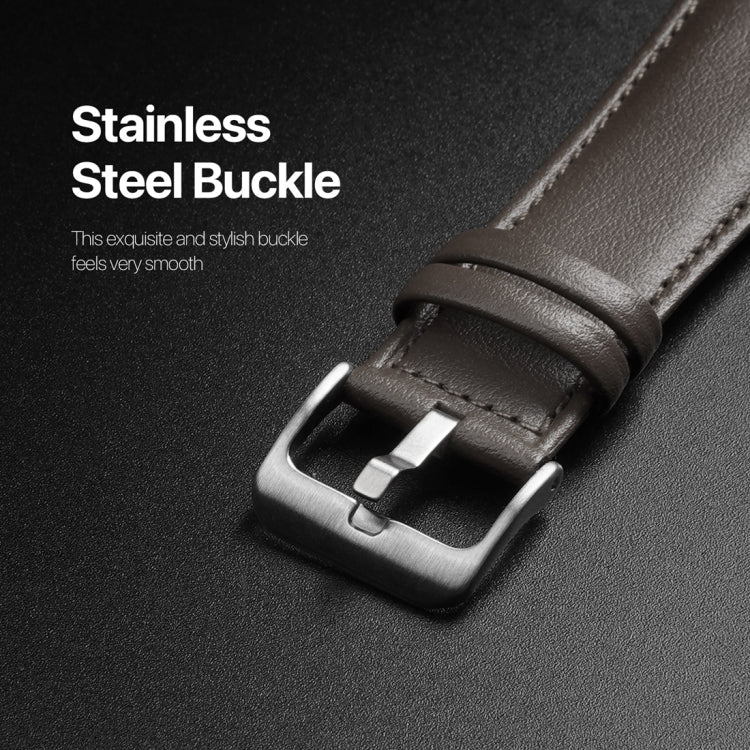 For Apple Watch 4 44mm DUX DUCIS YS Series Genuine Leather Watch Band(Grey) - Watch Bands by DUX DUCIS | Online Shopping UK | buy2fix