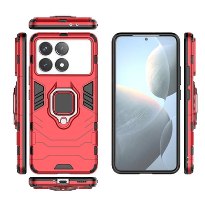 For Xiaomi Redmi K70 Shockproof PC + TPU Holder Phone Case(Red) - K70 Cases by buy2fix | Online Shopping UK | buy2fix