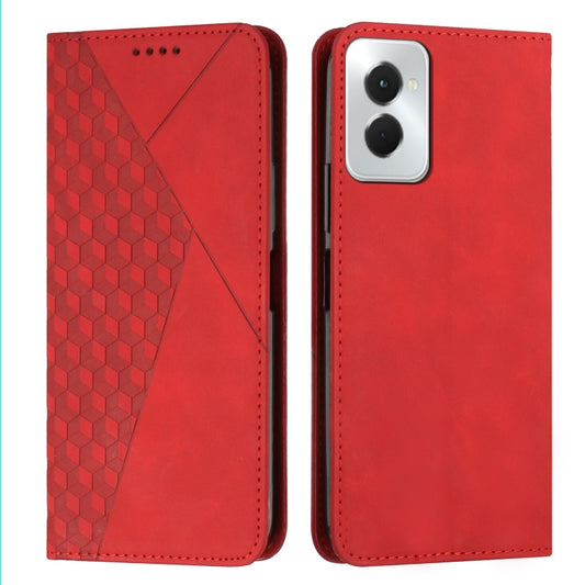 For Motorola Moto G Power 5G 2024 Diamond Splicing Skin Feel Magnetic Leather Phone Case(Red) - Motorola Cases by buy2fix | Online Shopping UK | buy2fix