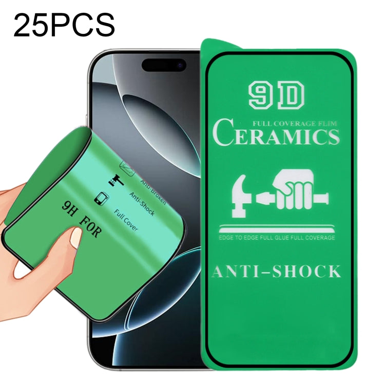 For iPhone 16 Pro 25pcs 9D Full Screen Full Glue Ceramic Film - iPhone 16 Pro Tempered Glass by buy2fix | Online Shopping UK | buy2fix