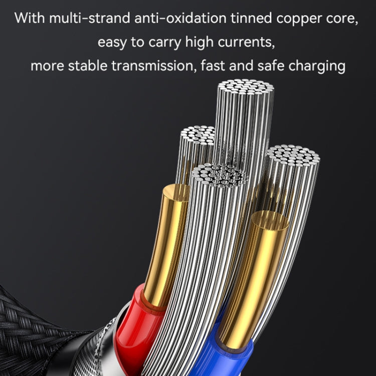 USAMS US-SJ646 U85 2m PD100W 6 in 1 Alloy Multifunctional Fast Charging Cable(Black) - Multifunction Cable by USAMS | Online Shopping UK | buy2fix