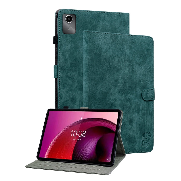 For Lenovo Tab M11/Xiaoxin Pad 11 2024 Tiger Pattern Flip Leather Tablet Case(Dark Green) - Lenovo by buy2fix | Online Shopping UK | buy2fix