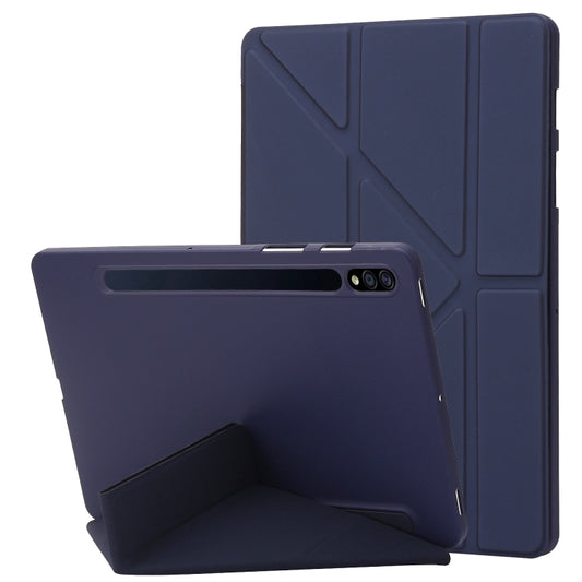 For Samsung Galaxy Tab S9+ Deformation Silicone Leather Tablet Case(Dark Blue) - Galaxy Tab S9+ Cases by buy2fix | Online Shopping UK | buy2fix