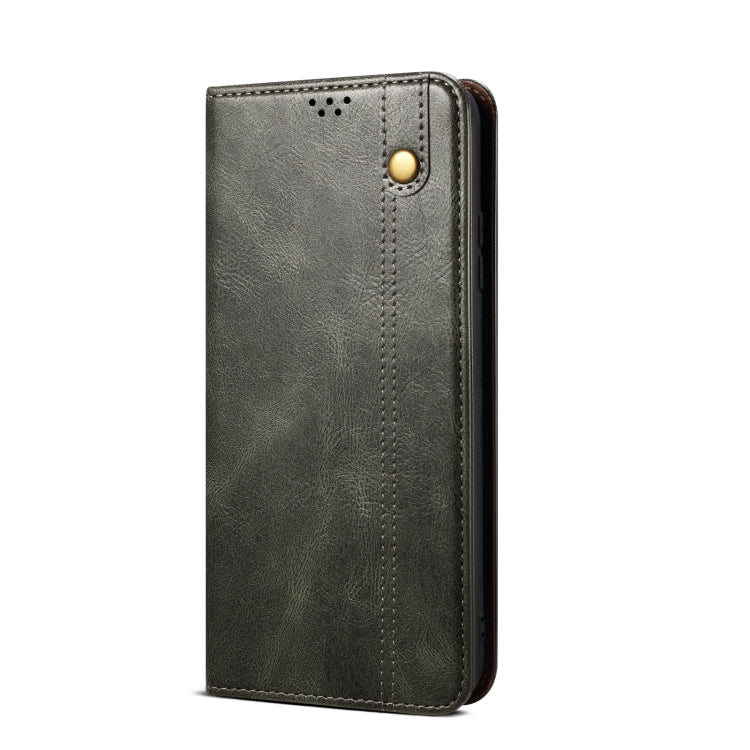 For Xiaomi Redmi K70E Oil Wax Crazy Horse Texture Leather Phone Case(Green) - K70E Cases by buy2fix | Online Shopping UK | buy2fix