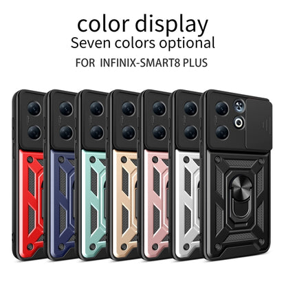 For Infinix Smart 8 Plus / 8 Pro Sliding Camera Cover Design TPU+PC Phone Case(Silver) - Infinix Cases by buy2fix | Online Shopping UK | buy2fix