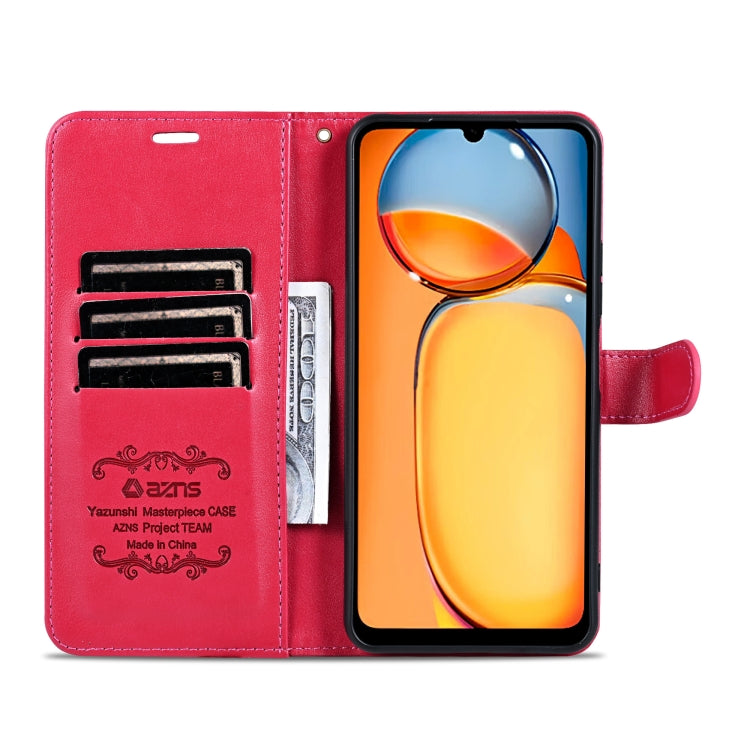 For Xiaomi Poco C65/Redmi 13C AZNS Sheepskin Texture Flip Leather Phone Case(Red) - 13C Cases by AZNS | Online Shopping UK | buy2fix