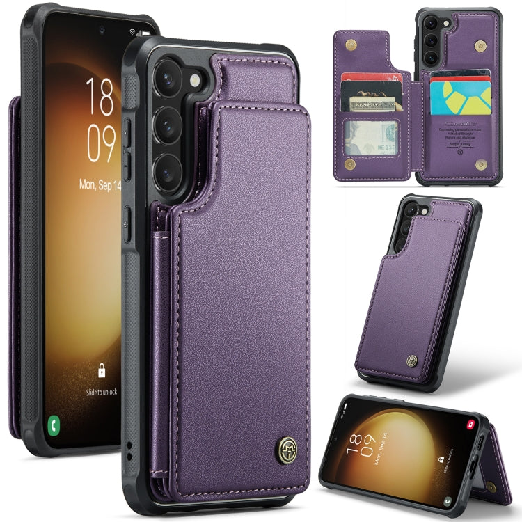 For Samsung Galaxy S23+ 5G CaseMe C22 Card Slots Holder RFID Anti-theft Phone Case(Purple) - Galaxy S23+ 5G Cases by CaseMe | Online Shopping UK | buy2fix