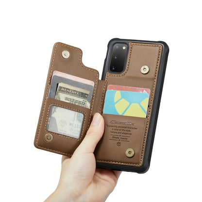 For Samsung Galaxy S20 CaseMe C22 Card Slots Holder RFID Anti-theft Phone Case(Brown) - Galaxy Phone Cases by CaseMe | Online Shopping UK | buy2fix