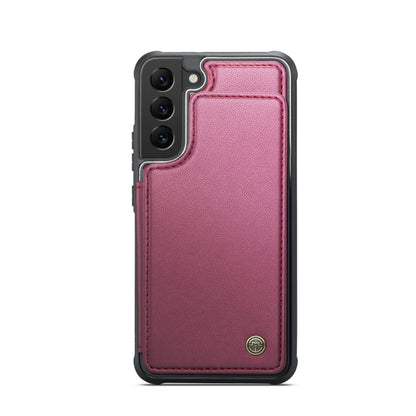 For Samsung Galaxy S21 5G CaseMe C22 Card Slots Holder RFID Anti-theft Phone Case(Wine Red) - Galaxy S21 5G Cases by CaseMe | Online Shopping UK | buy2fix