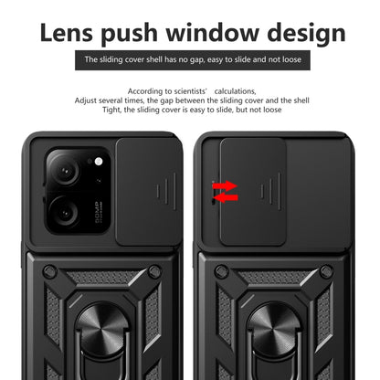 For Xiaomi 13T/13T Pro/Redmi K60 Ultra Sliding Camera Cover Design TPU Hybrid PC Phone Case(Black) - Redmi K60 Ultra Cases by buy2fix | Online Shopping UK | buy2fix