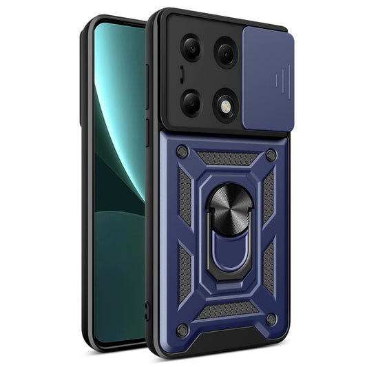 For Xiaomi Redmi Note 13 Pro 4G Global Sliding Camera Cover Design TPU Hybrid PC Phone Case(Blue) - Note 13 Pro Cases by buy2fix | Online Shopping UK | buy2fix