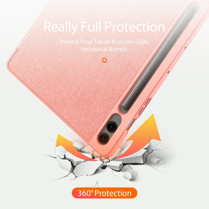 For Samsung Galaxy Tab S9 FE+ DUX DUCIS Domo Series Magnetic Flip Leather Tablet Case(Pink) - Galaxy Tab S9 FE+ by DUX DUCIS | Online Shopping UK | buy2fix