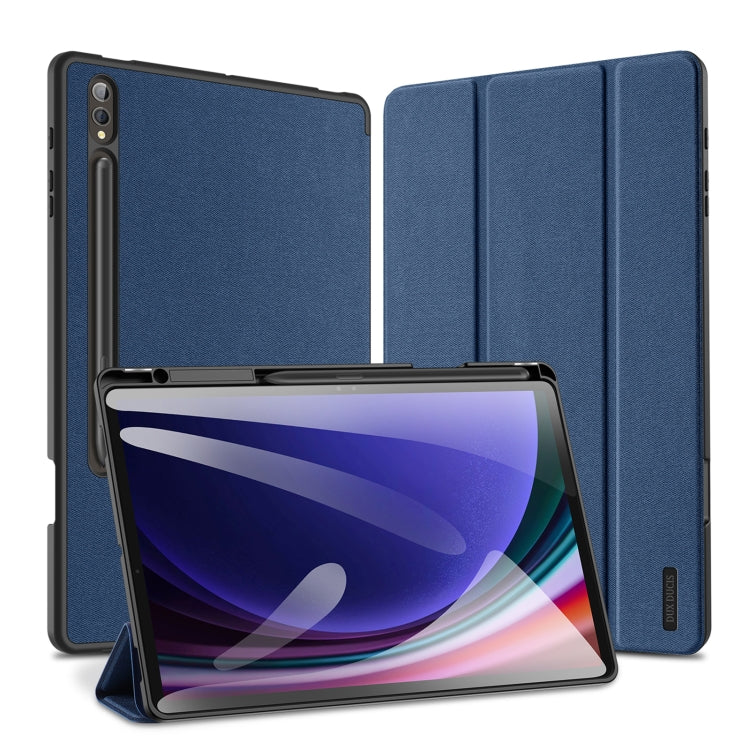 For Samsung Galaxy Tab S10+ DUX DUCIS Domo Series Magnetic Flip Leather Tablet Case(Blue) - Tab S10+ Cases by DUX DUCIS | Online Shopping UK | buy2fix