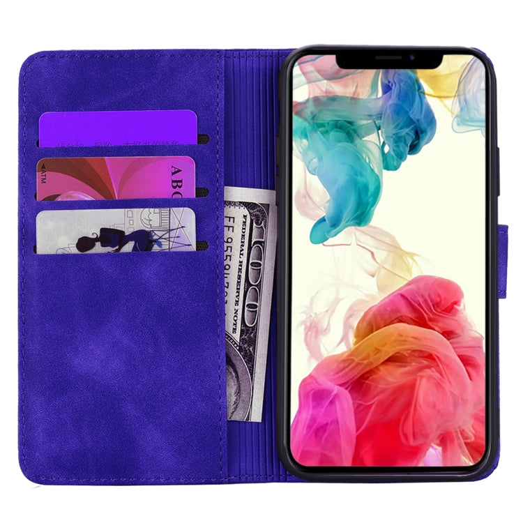 For iPhone 16 Pro Mandala Embossed Dual-Fold Calf Leather Phone Case(Purple) - iPhone 16 Pro Cases by buy2fix | Online Shopping UK | buy2fix