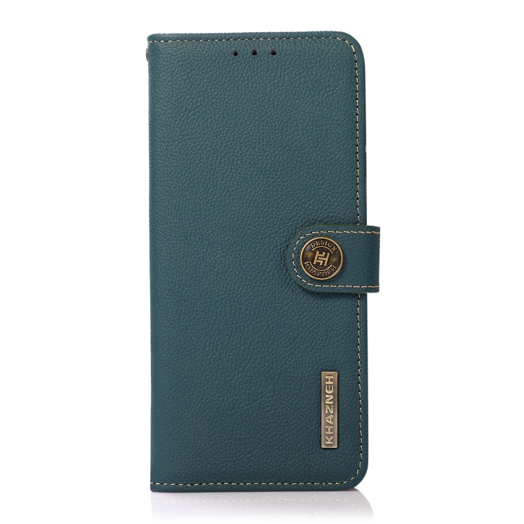 For Xiaomi Redmi K70 Pro KHAZNEH Custer Texture RFID Genuine Leather Phone Case(Green) - K70 Pro Cases by buy2fix | Online Shopping UK | buy2fix