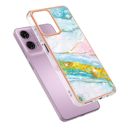 For Motorola Moto G24 4G / G04 4G Electroplating Marble Dual-side IMD Phone Case(Green 004) - Motorola Cases by buy2fix | Online Shopping UK | buy2fix