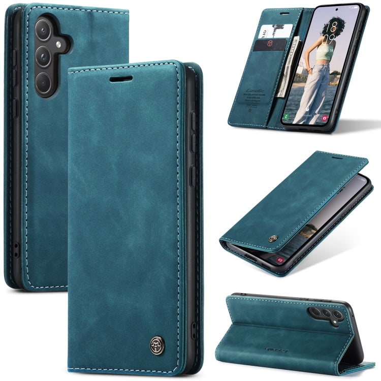 For Samsung Galaxy A55 5G CaseMe 013 Multifunctional Horizontal Flip Leather Phone Case(Blue) - Galaxy Phone Cases by CaseMe | Online Shopping UK | buy2fix